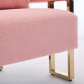 Ts Teddy Velvet Upholstered Metal Foot Sofa Pink Teddy 1 Seat