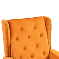 Coolmore Wood Frame Armchair, Modern Accent Chair Lounge Chair With Sturdy Wood Legs For Living Room Bedroom Orange Orange Foam Velvet