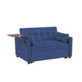 Blue Velvet Loveseat Sofa Bed Blue Wood Tufted Back Square Arms Foam Velvet 2 Seat