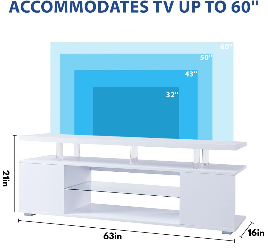 Tv Stand For 70 Inch Tv Led Gaming Entertainment Center Media Storage Console Table With Large Side Cabinet For Living Room White White Primary Living Space 60 69 Inches American Design,Modern 70 Inches Engineered Wood