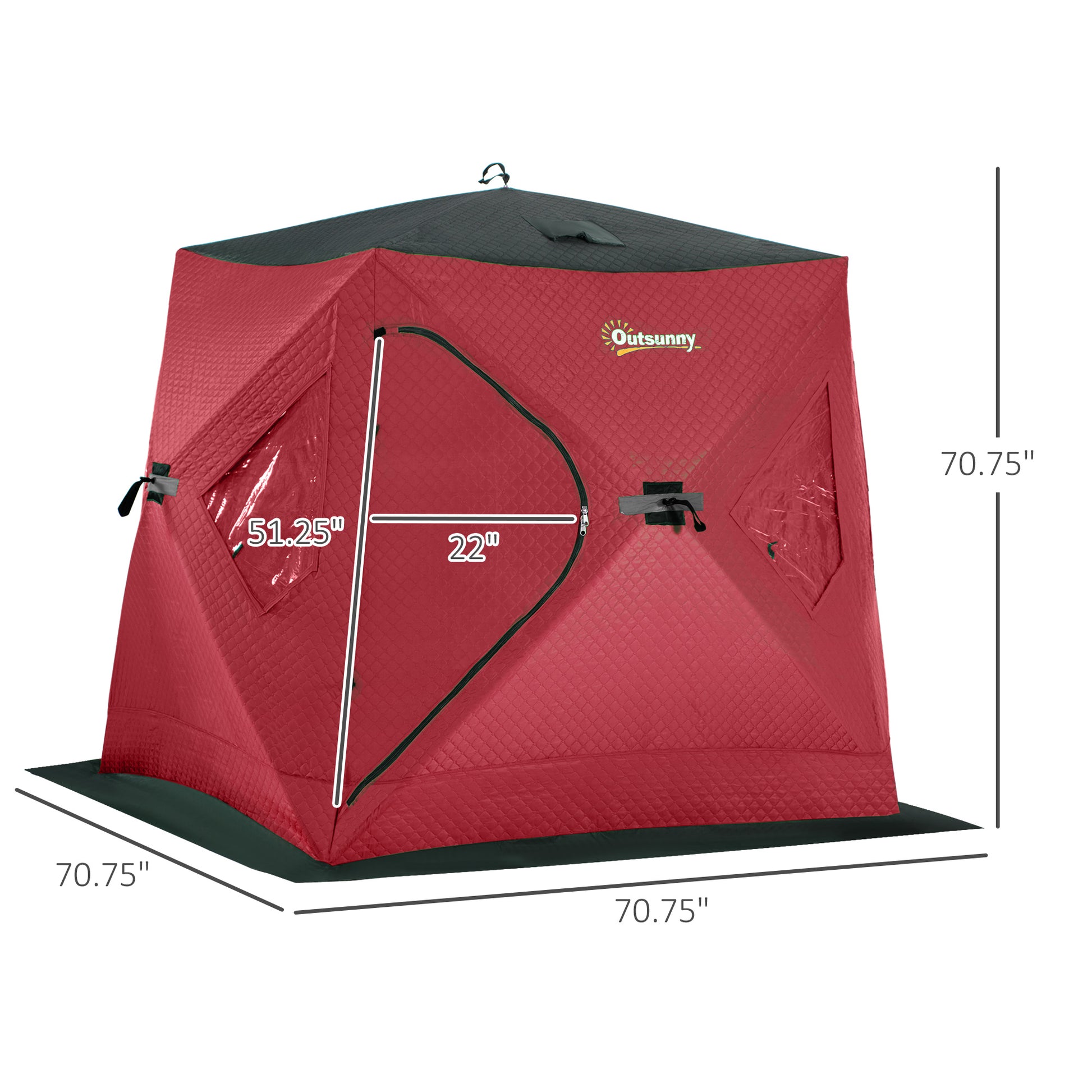 ice fishing tent insulated Outsunny 2 Person Insulated Ice Fishing Shelter Pop Up Portable Ice Fi