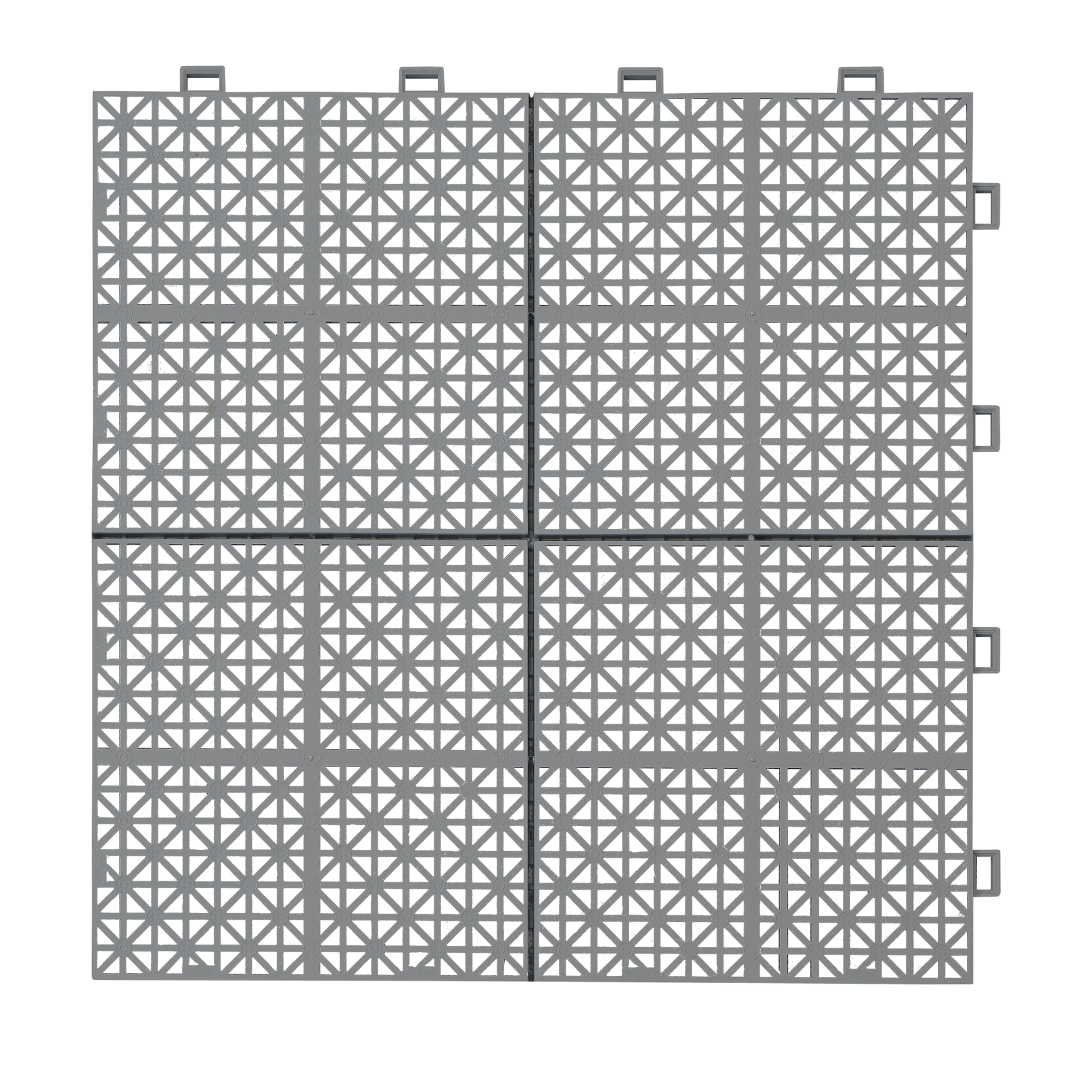 12 X 12 Inch Gray Interlocking Deck Tiles Plastic Waterproof Outdoor All Weather Anti Slip Bathroom Shower Balcony Porch Strong Weight Capacity Upto 6613 Lbs, Rosette Pattern Pack Of 24 Grey American Design,American Traditional Plastic