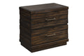 Industrial Farmhouse Designed 2 Drawer Nightstand Brown Solid Wood Mdf