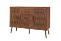 2 Door 3 Drawer Cabinet, Accent Storage Cabinet, Suitable For Living Room, Bedroom, Dining Room, Study Walnut Mdf