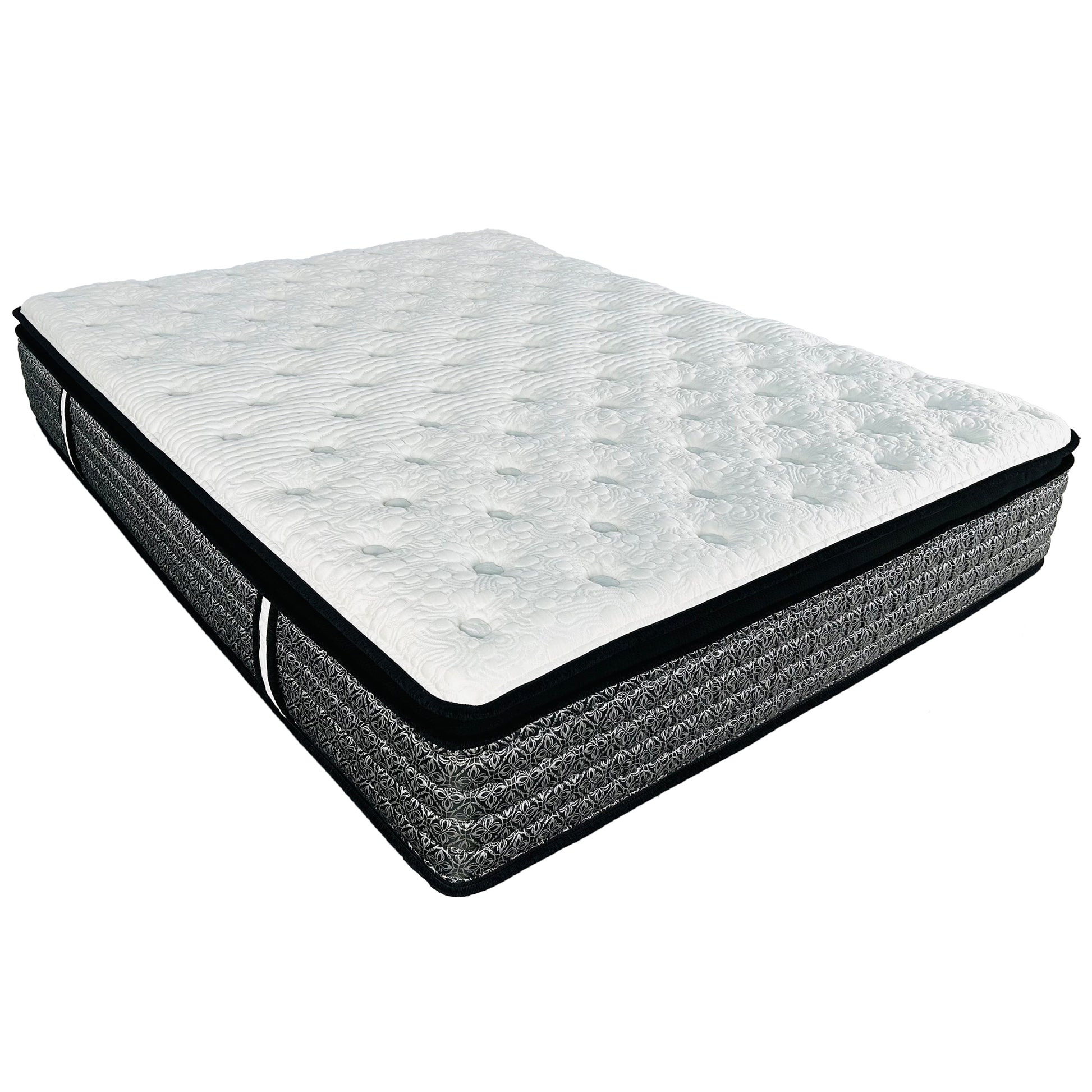 Premium 14 In. King Size Pocket Coil Hybrid Mattress, Super Plush Gel Memory Foam Mattress For Comfort Sleep, White Gray Grey White Bedroom Contemporary,Modern Memory Foam Polyester King