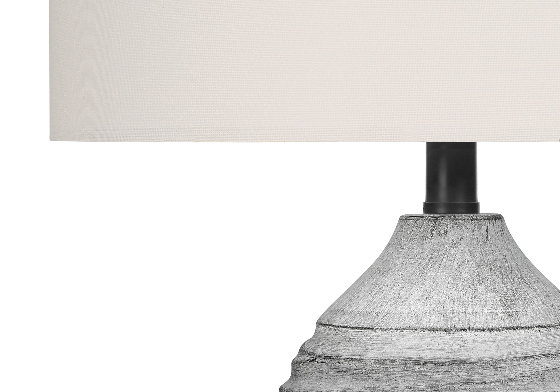 Lighting, 27"H, Table Lamp, Grey Resin, Ivory Cream Shade, Modern Grey Polyresin