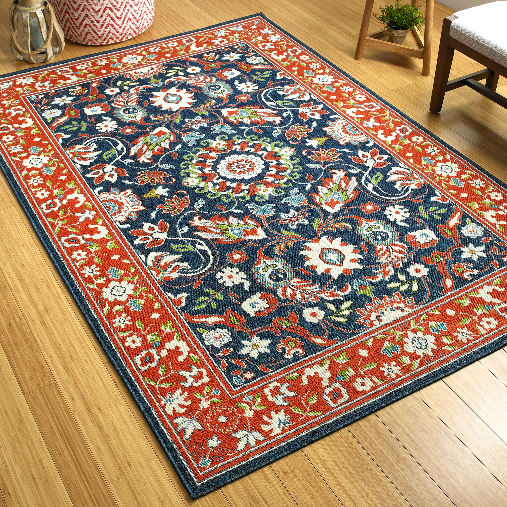 Casual, Traditional,Global Inspired, Textured Loop Pile 7'2"X 10'5" Rectangle Area Rug Tangerine Polypropylene