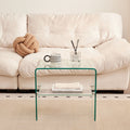 Clear Glass Side & End Table, Tempered Glass End Table Small Table Transparent Glass