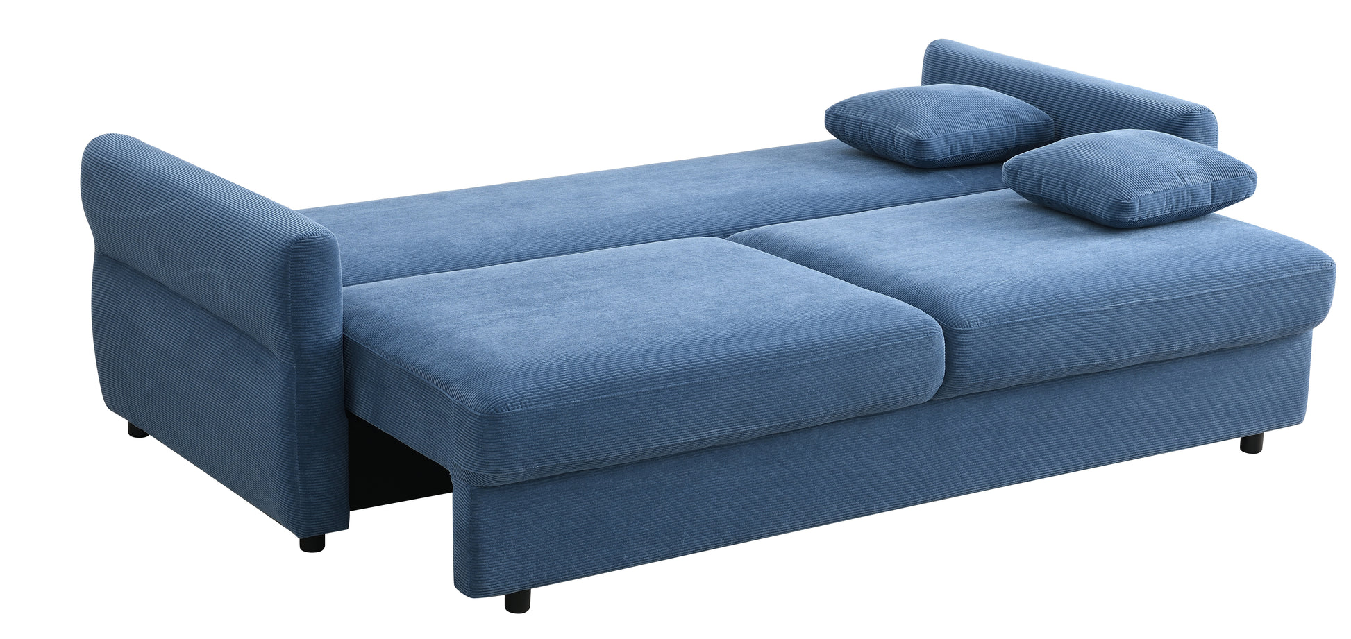 Haran Sofa W Sleeper, Blue Fabric Lv03120 Blue Upholstered 2 Seat