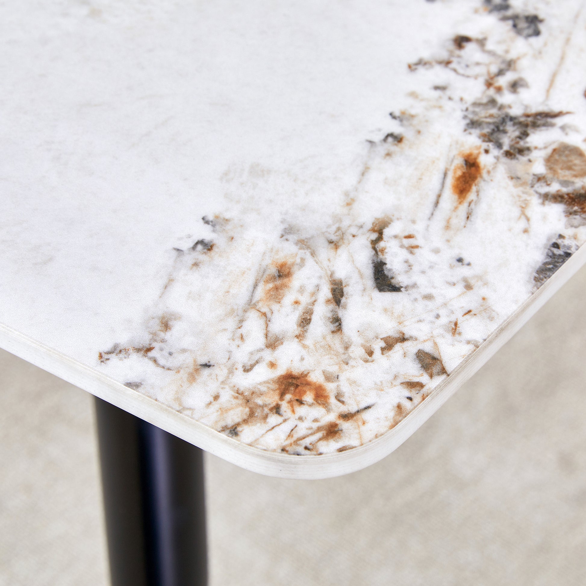 Table And Chair Set,Imitation Marble Texture Rock Board Table Top, Black Metal Table Legs, Stable And Beautiful. Modern Simple Dining Table, Comfortable Seating. White Gray Seats 4 Metal