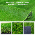 2Pack 3.3Ftx10Ft Artificial Grass Realistic Synthetic Thick Fake Faux Grass Rug Astroturf Carpet Landscape For Dogs Indoor Outdoor Garden Lawn Mat, With Drainage Holes Green Polypropylene
