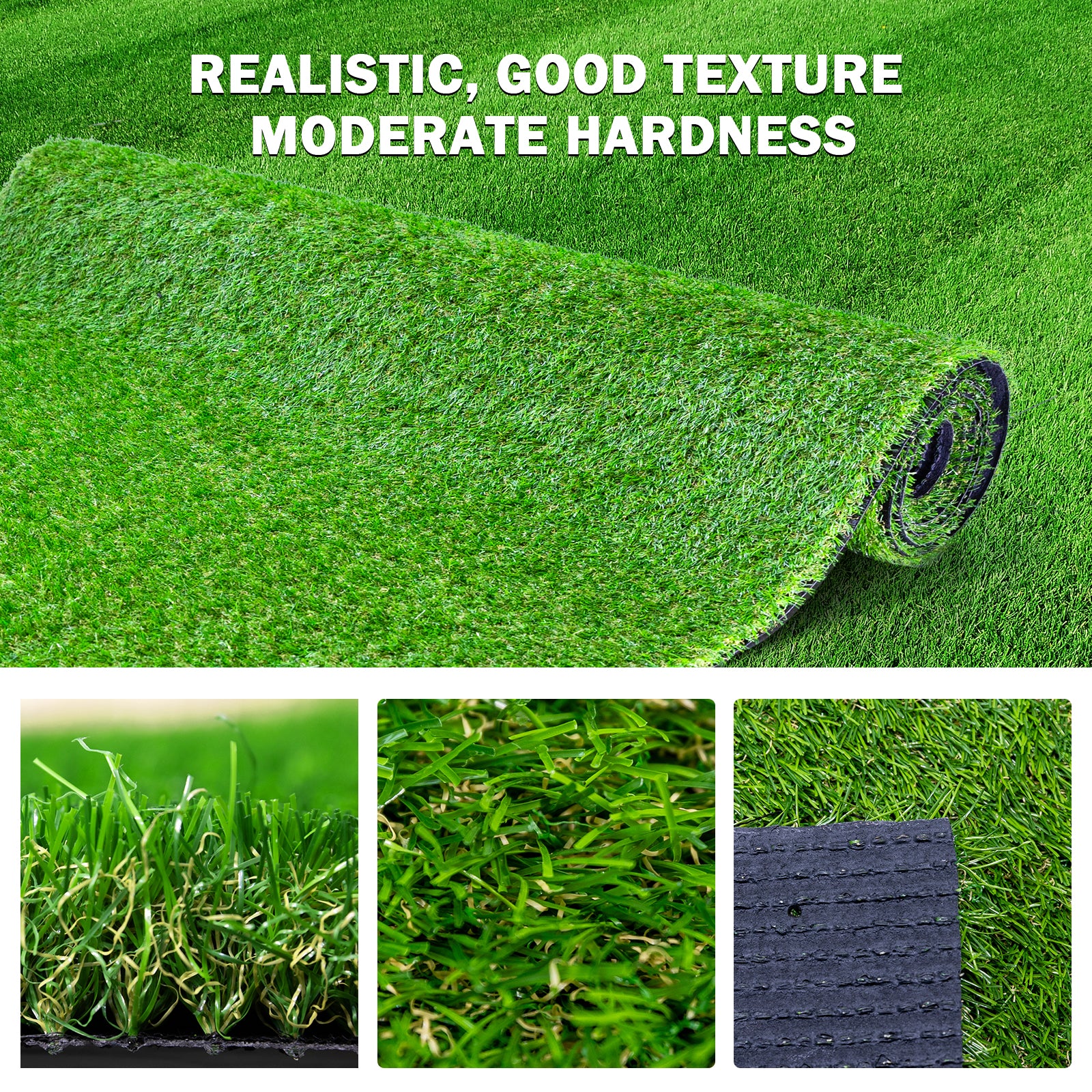 2Pack 3.3Ftx10Ft Artificial Grass Realistic Synthetic Thick Fake Faux Grass Rug Astroturf Carpet Landscape For Dogs Indoor Outdoor Garden Lawn Mat, With Drainage Holes Green Polypropylene