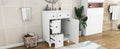 24 Inch Bathroom Vanity Cabinet With Ceramic Sink, 2 Drawers, 1 Door White Bathroom Solid Wood Mdf