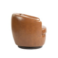 Upholstered Swivel Barrel Armchair With Storage Modern Living Room Side Chair For Bedroom Office Reading Spaces Pu Light Brown Light Brown Upholstered