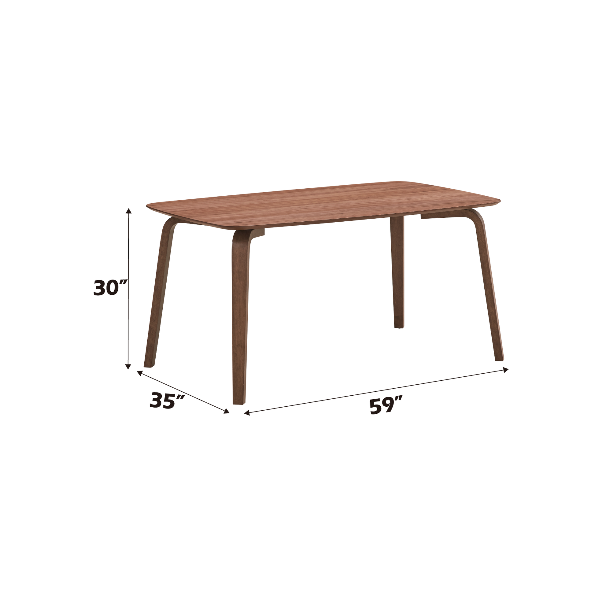 Casson Dining Table, Walnut Finish Dn02309 Walnut Wood