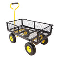 Wagon Cart Garden Cart Trucks Make It Easier To Transport Firewood Yellow Black Black Garden & Outdoor Metal