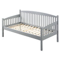 Grey Slatted Back Twin Daybed Box Spring Not Required Twin Grey Wood Gray Transitional Wood
