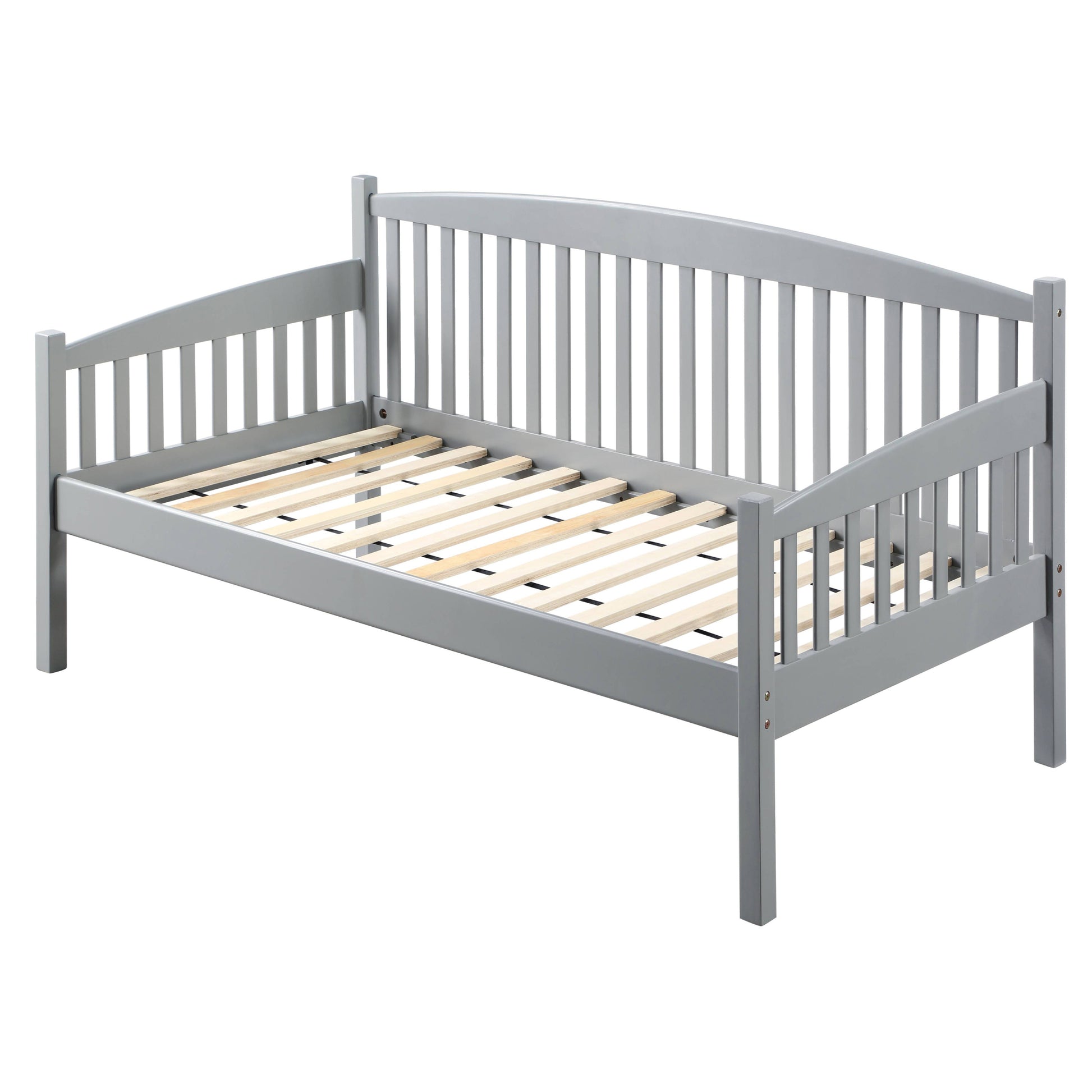 Grey Slatted Back Twin Daybed Box Spring Not Required Twin Grey Wood Gray Transitional Wood