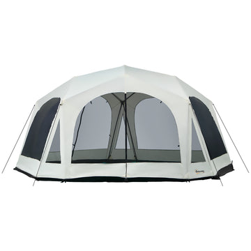 Outsunny 20 Person Camping Tent, Outdoor Cabin Tent Tent With 2 Doors