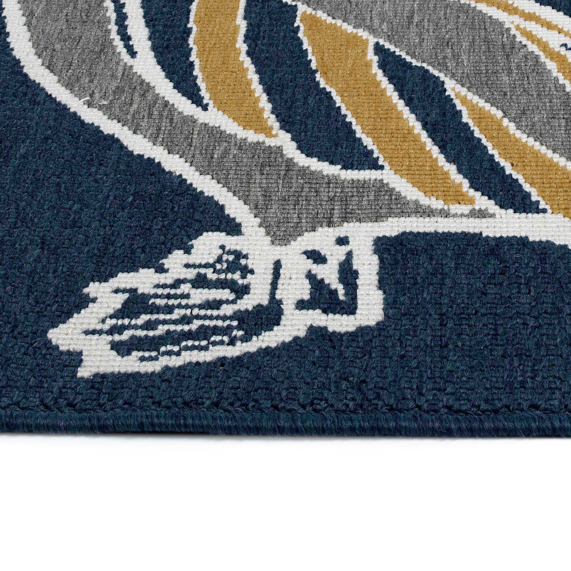 Contemporary, Transitional, Animal Print, Nautical, Textured 2'2" X 8' Runner Navy Polypropylene