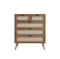 5 Drawer Cabinet, Accent Storage Cabinet, Suitable For Living Room, Bedroom, Dining Room, Study Walnut Mdf