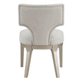 Ivory And Champagne Side Chair With Padded Seat Set Of 2 Solid Champagne,Ivory Dining Room Side Chair Solid Back Set Of 2 Wood Fabric