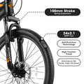 A24299 24 Inch Mountain Bike Bicycle For Adults Aluminium Frame Bike Shimano 21 Speed With Disc Brake Black Aluminium