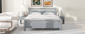 Queen Size Wooden Platform Bed With 2 Storage Drawers And 2 Bedside Tables, Gray Queen Gray Pine