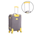 Four Piece Fabric Luggage Set, Expandable Suitcase For Travel, School And Business Trip 20 24 28 32In Yellow Grey Fabric