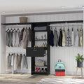 Closet System Ashland, Bedroom, Black Black Particle Board Particle Board