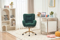 005 Teddy Fabric 360 Swivel Home Office Chair With Gold Metal Base And Universal Wheels,Green Solid Green Office Sponge Wipe Clean Modern Office Chairs Tufted Back Foam Swivel Teddy