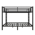 Metal Queen Over Queen Bunk Bed For Teens And Adults,Space Saving Noise Reduced No Box Spring Needed, Black Black Metal