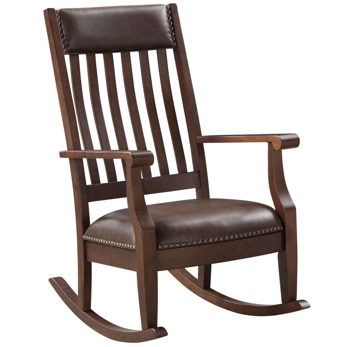 Classic Brown Rocking Chair Brown And Walnut Rocking Chair With Trim Solid Walnut Brown Primary Li