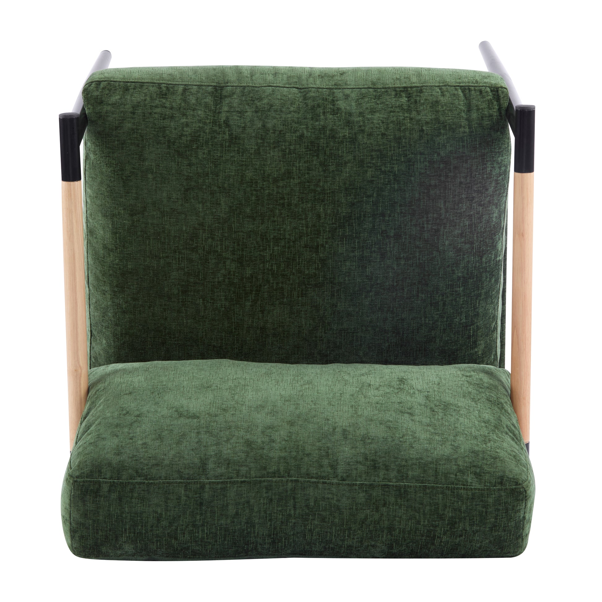 27.56" Modern Accent Chair With Plush Cushions, Minimalist Metal Frame, And Wooden Armrest Design Perfect For Cozy Living Room, Bedroom, Or Office Seating Green Metal,Polyester,Solid Wood