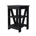 Black Table With 2 Shelves Black Shelves Square Wood