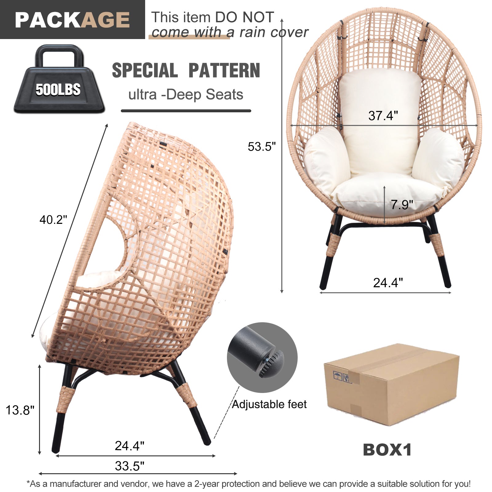 Patio Pe Wicker Egg Chair Model 4 With Natural Color Rattan Beige Cushion Yes Natural Foam Steel