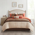 7 Piece Faux Suede Comforter Set Coral Queen Queen Coral Polyester
