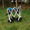 Folding Wagon Garden Shopping Beach Cart White White Black Blue Iron,Oxford Fabric