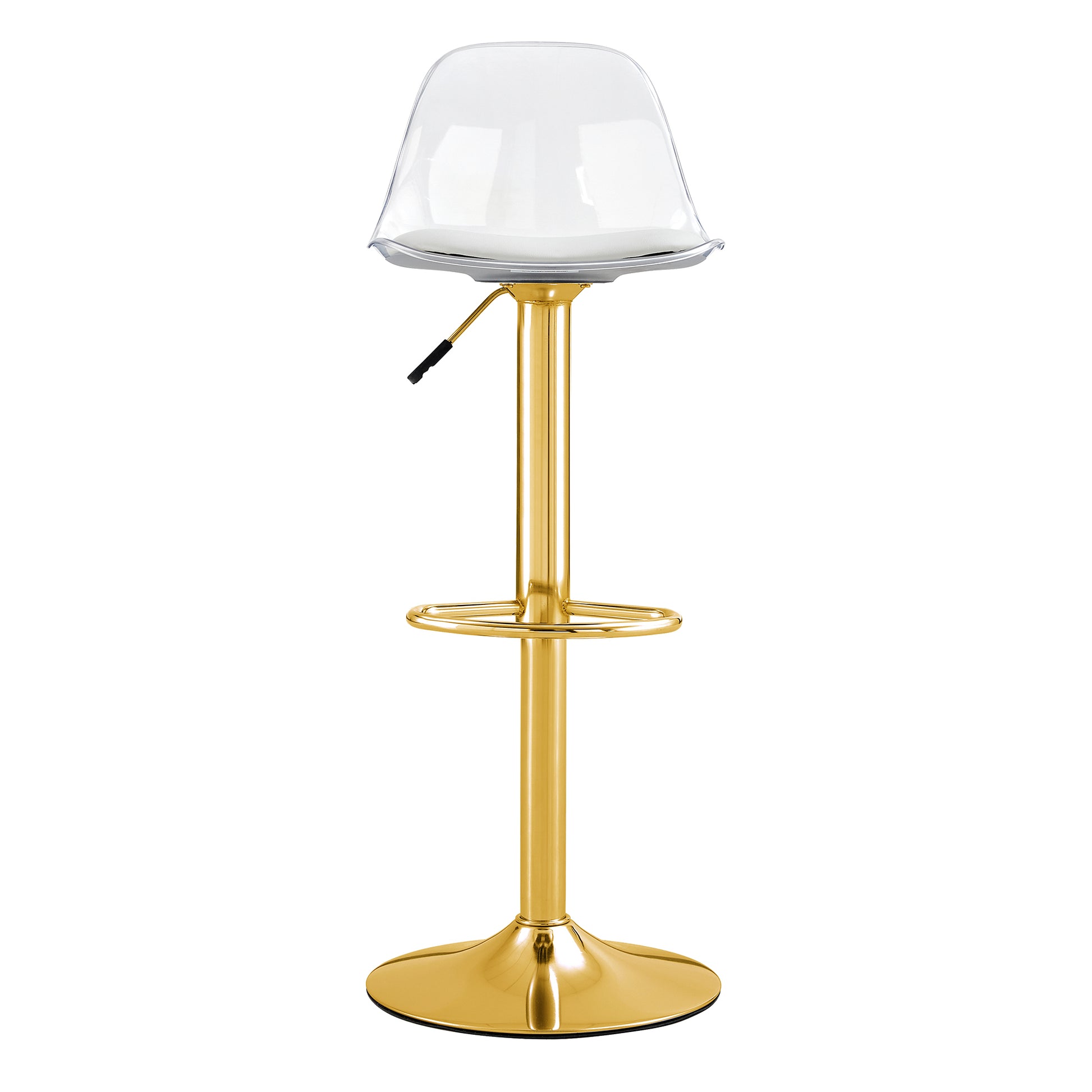 Modern Minimalist Bar Chairs And Bar Stools. Can Rotate 360 And Adjust Lifting. Pet Backrest And Pu Seats. Set Of 2. Suitable For Bars, Restaurants, And Front Desk Cashiers. Gold Set Of 2 Pu