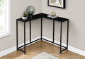 Accent Table, Console, Entryway, Narrow, Corner, Living Room, Bedroom, Black Laminate, Black Metal, Contemporary, Modern Black Particle Board