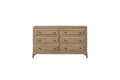 Modern 6 Drawer Dresser Sand Finish Sand Solid Wood Mdf