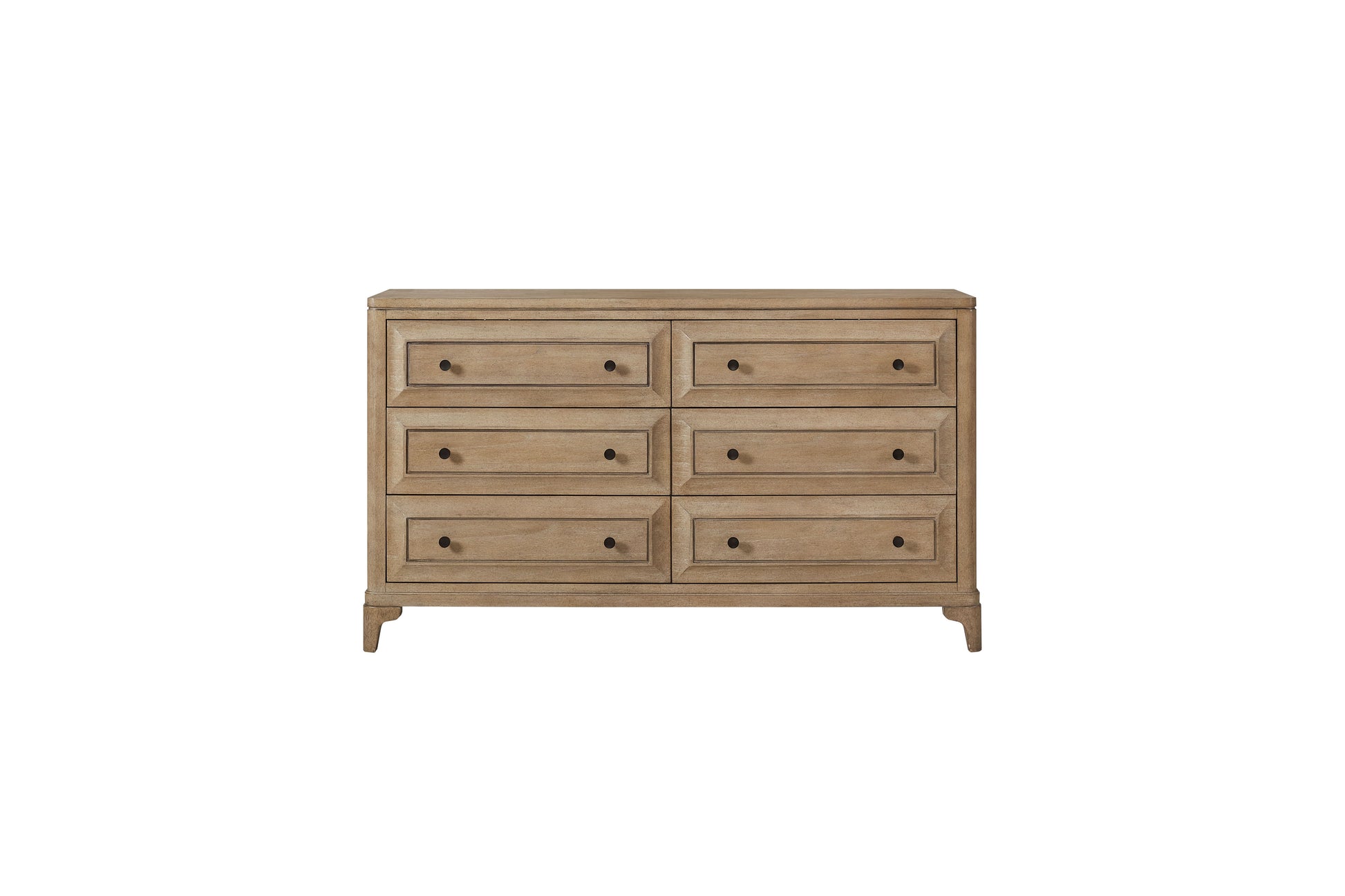 Modern 6 Drawer Dresser Sand Finish Sand Solid Wood Mdf