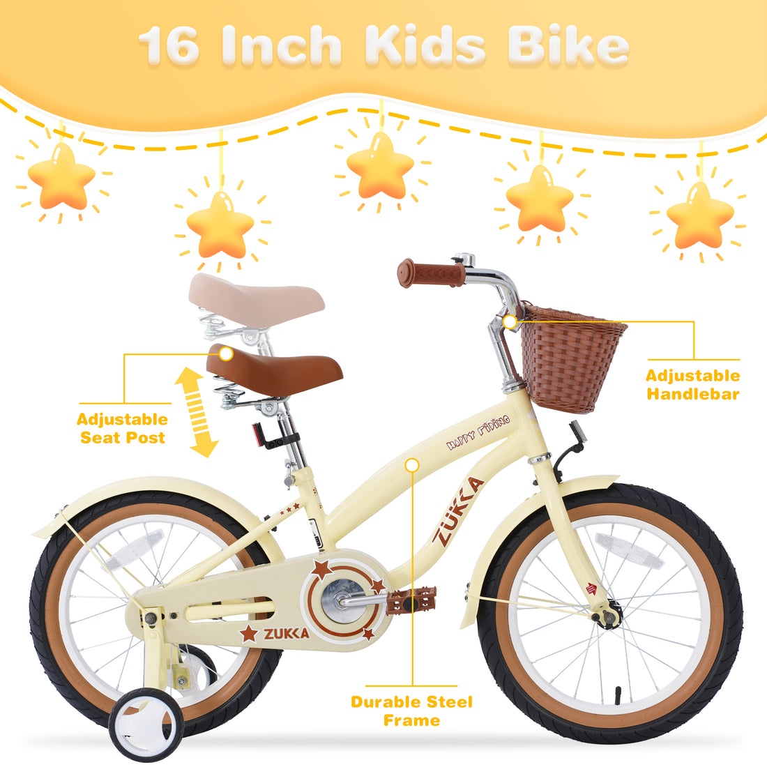 Multiple Colors,Girls Bike For 4 7Years Old Kids,16 Inch Wheeltraining Wheels Included Cycling Yellow Garden & Outdoor Steel