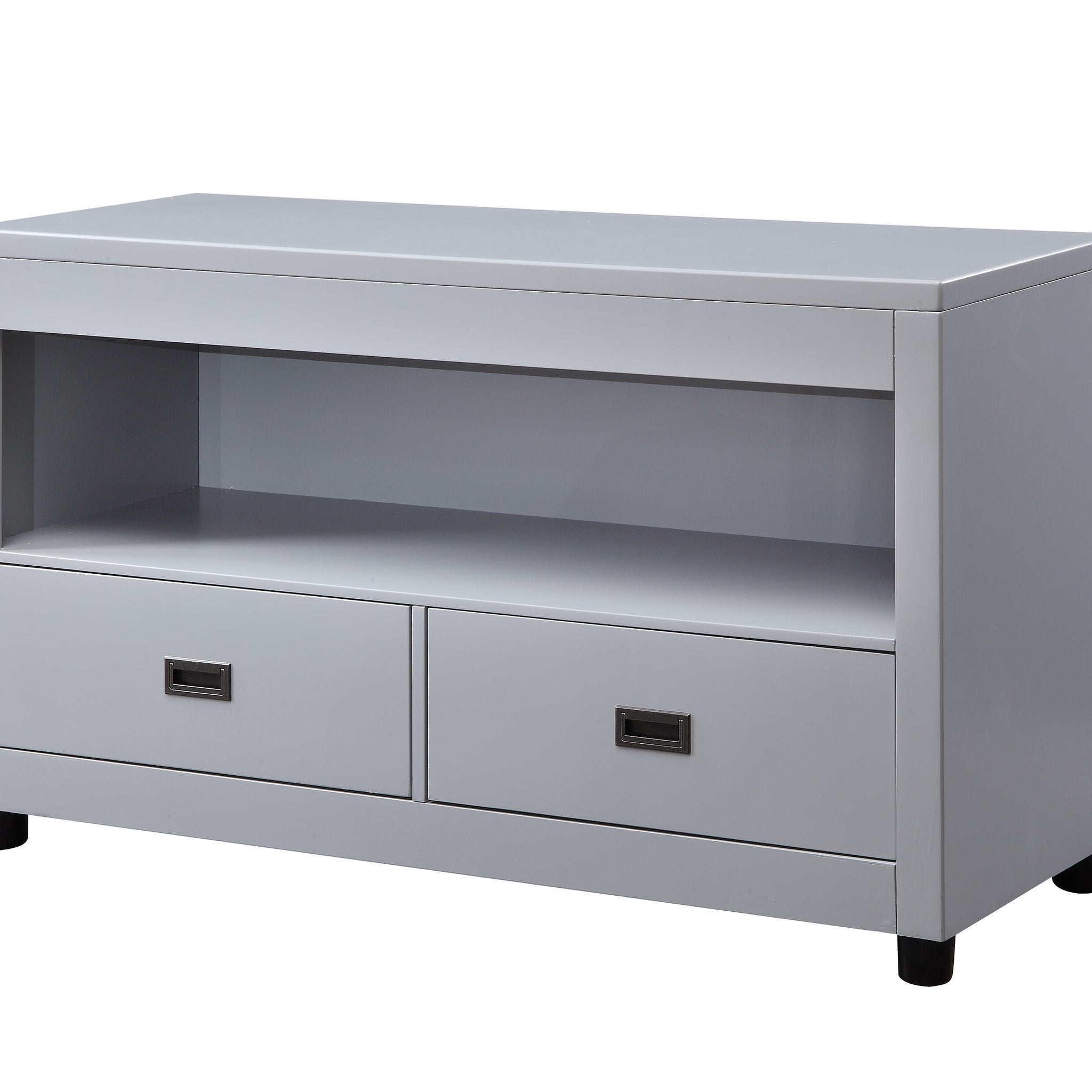 Dove Grey 2 Drawer Sofa Table Grey Primary Living Space Drawers Rectangular Solid Wood Mdf