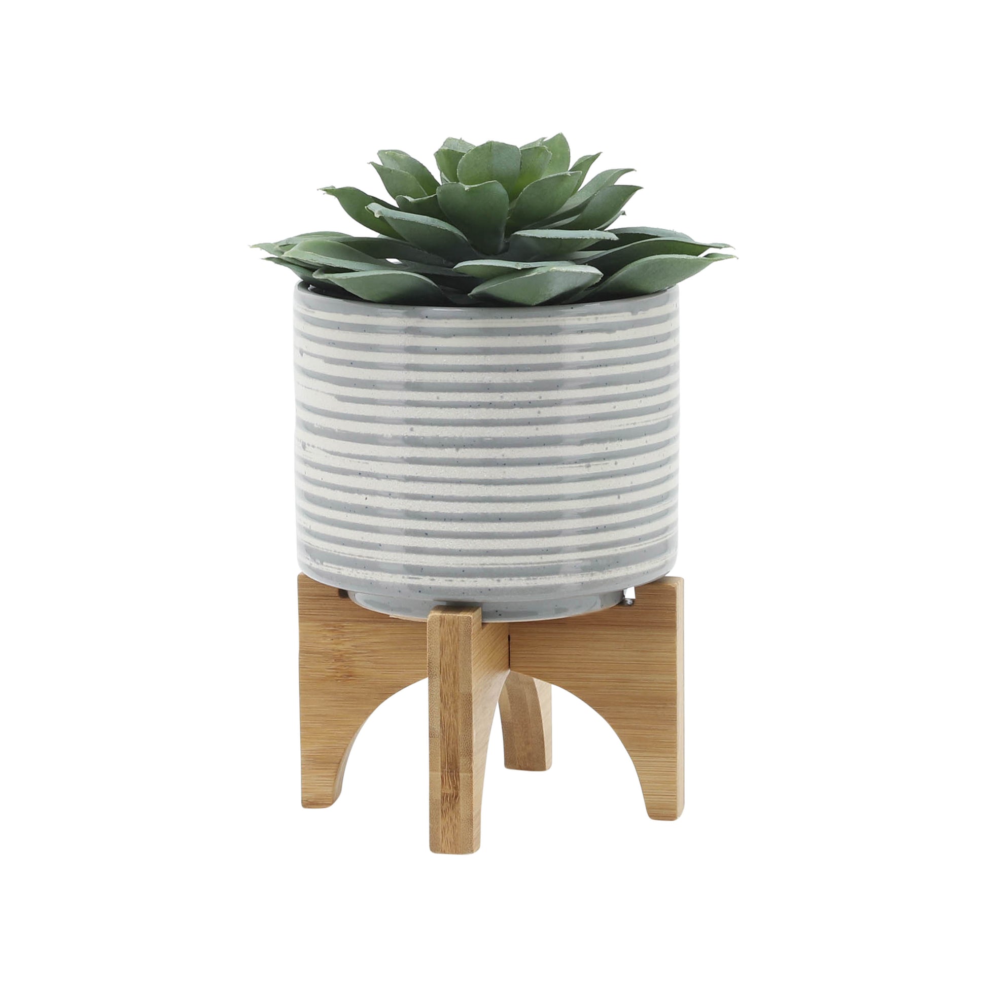 Ceramic, S 2 5 8" Planter On Stand, Gray Gray Ceramic