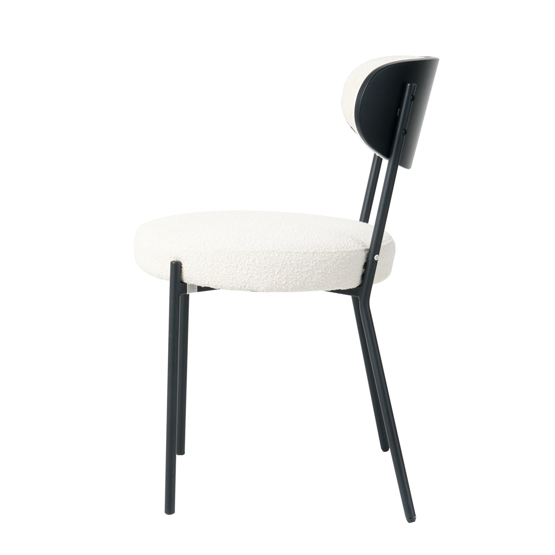 Modern Grey Simple Teddy Velvet Dining Chair Upholstered Chair Family Bedroom Stool Back Dressing, White Round Table Set,Bentwood Covered With Ash Veneer Chair Back,Chair Black Metal Legs Set Of 3 White Mdf