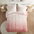 Ombre Shaggy Long Fur Comforter Mini Set King Blush Polyester