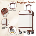 Hardshell Luggage Sets With Bags Carry On Suitcase Double Spinner Wheels With Tsa Lock ,Single Vintage Luggage 20 In,White White Abs