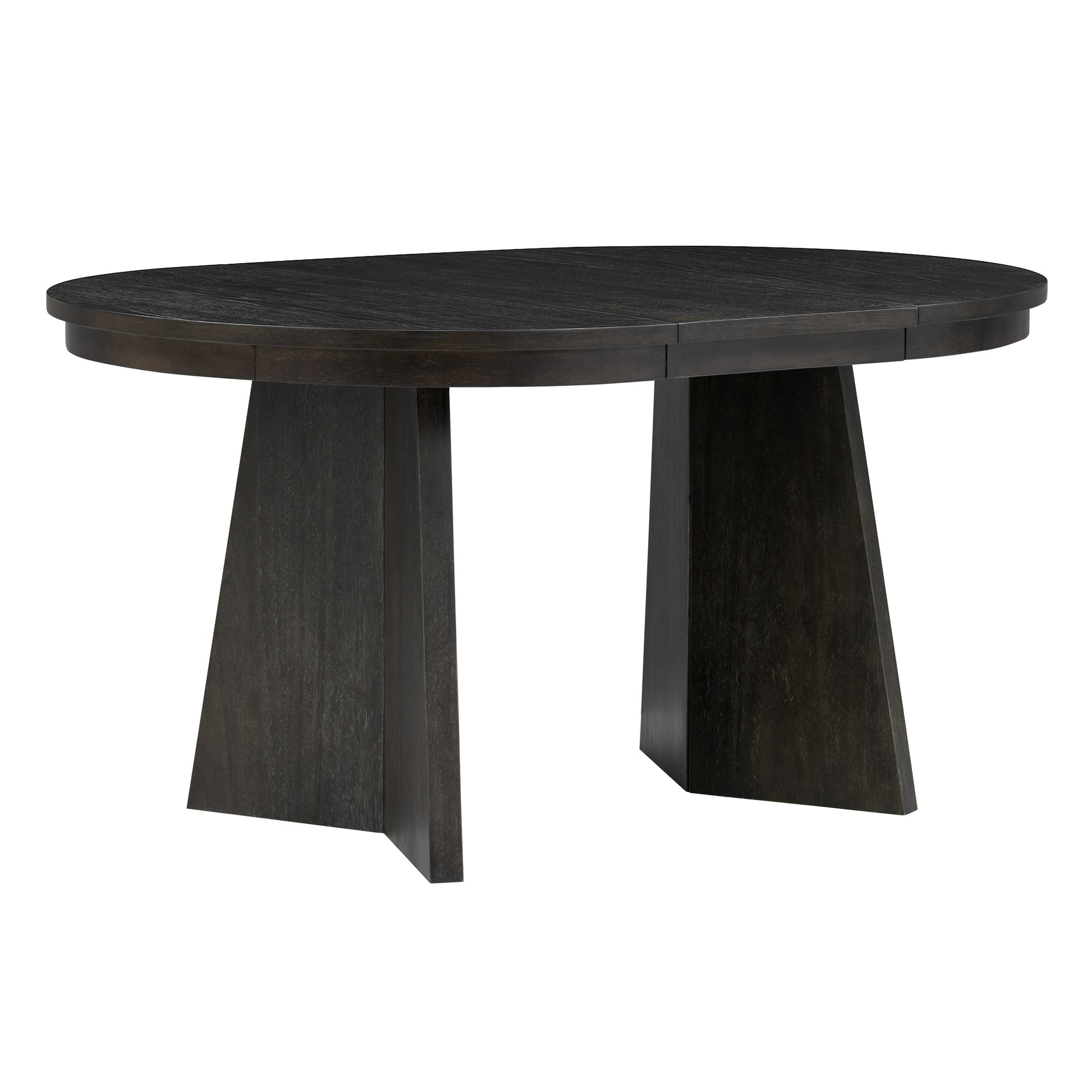 Retro Extendable Dining Table With A 16 Inch Middle Leaf For Dining Room And Kitchen Espresso Espresso Solid Wood Mdf