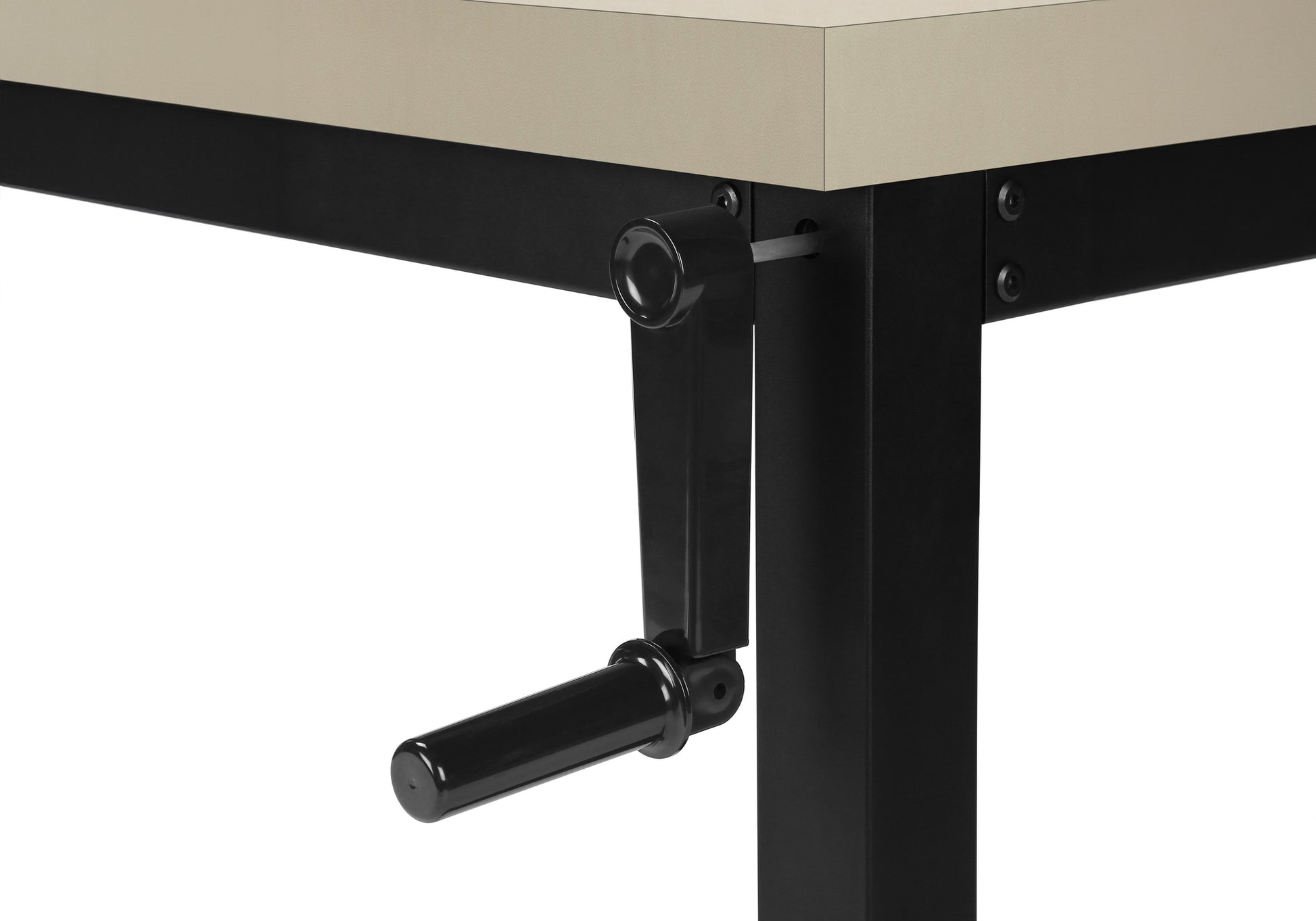 Computer Desk, Home Office, Standing, Adjustable, 48"L, Work, Laptop, Beige Laminate, Black Metal, Contemporary, Modern Taupe Particle Board